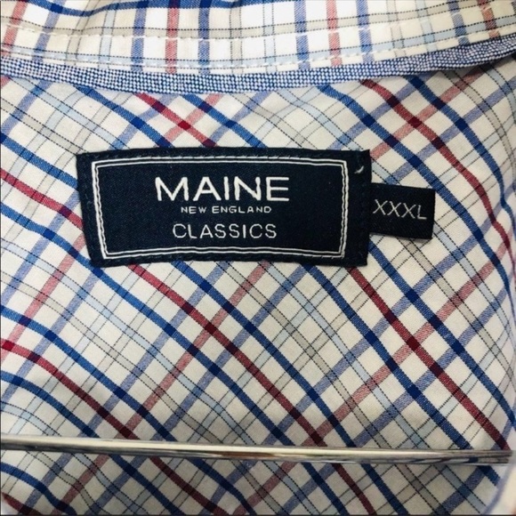 MAINE NWT Classics Blue Red Plaid Short Sleeve Button Up Shirt size 3XL - Picture 6 of 9